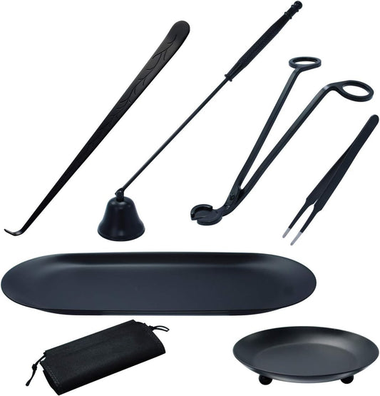 Bella Monnaie - 6 PC - Dipper, Snuffer, Cutter, Tweezers, Tray, Candle Holder